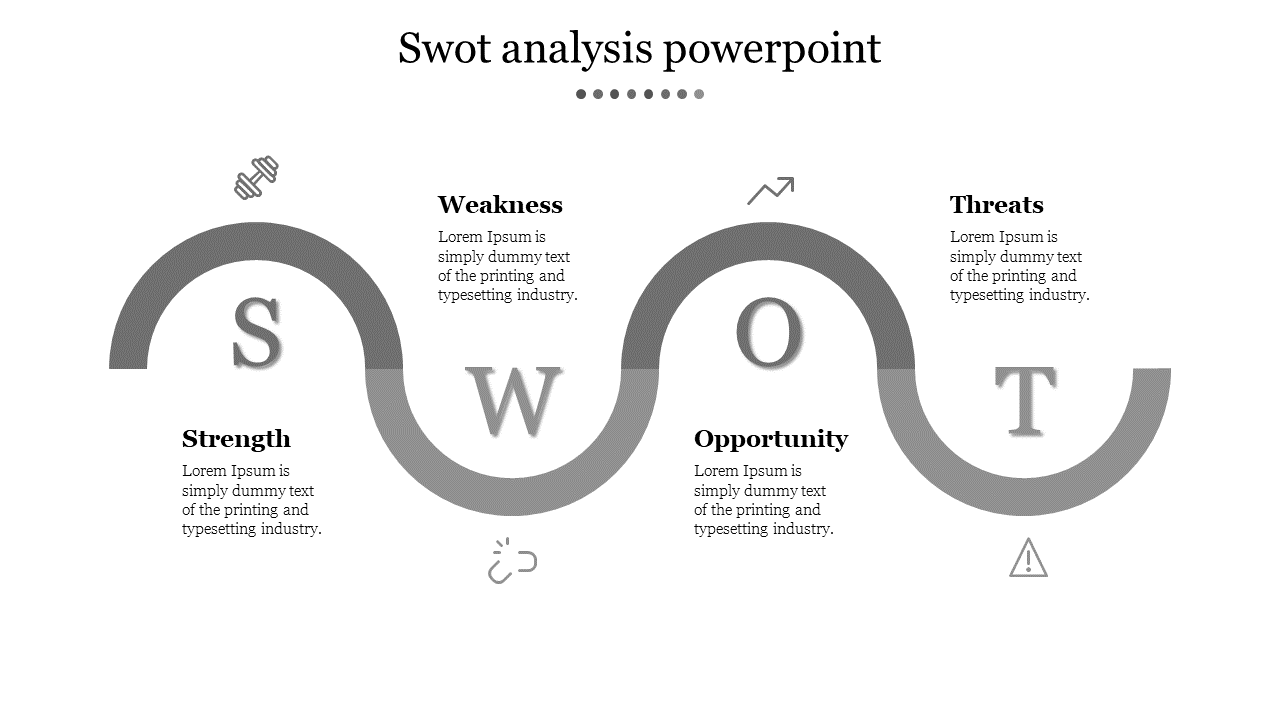 Free - Effective SWOT Analysis PowerPoint In Grey Color Slide